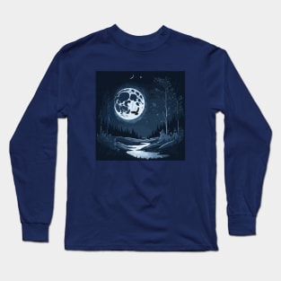 Beauty of night and moon Long Sleeve T-Shirt